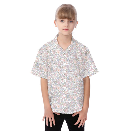 Marie’s Springtime Garden - Kid's Hawaiian Button Up Shirt