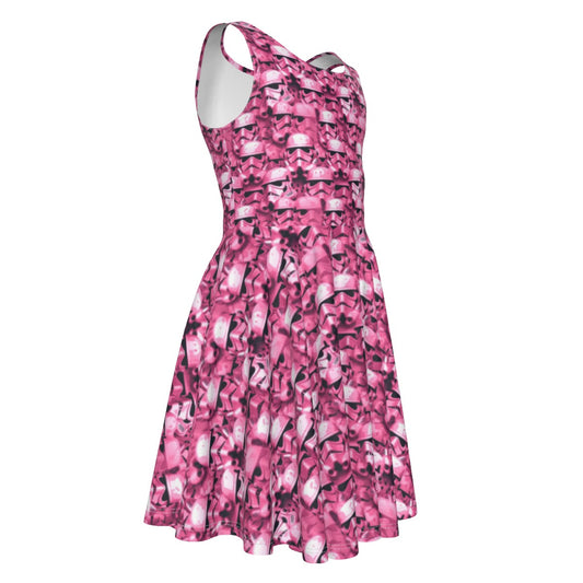 Pink Helmet Battalion - Kid's Sleeveless Skater Dress