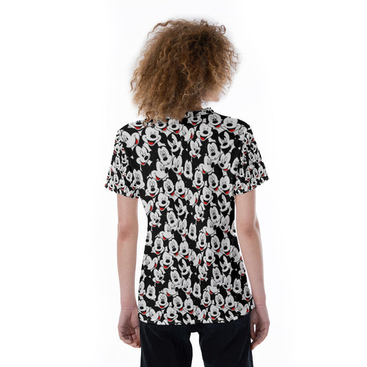 Many Faces of Classic Mouse - Women's Short Sleeve V-Neck T-Shirt