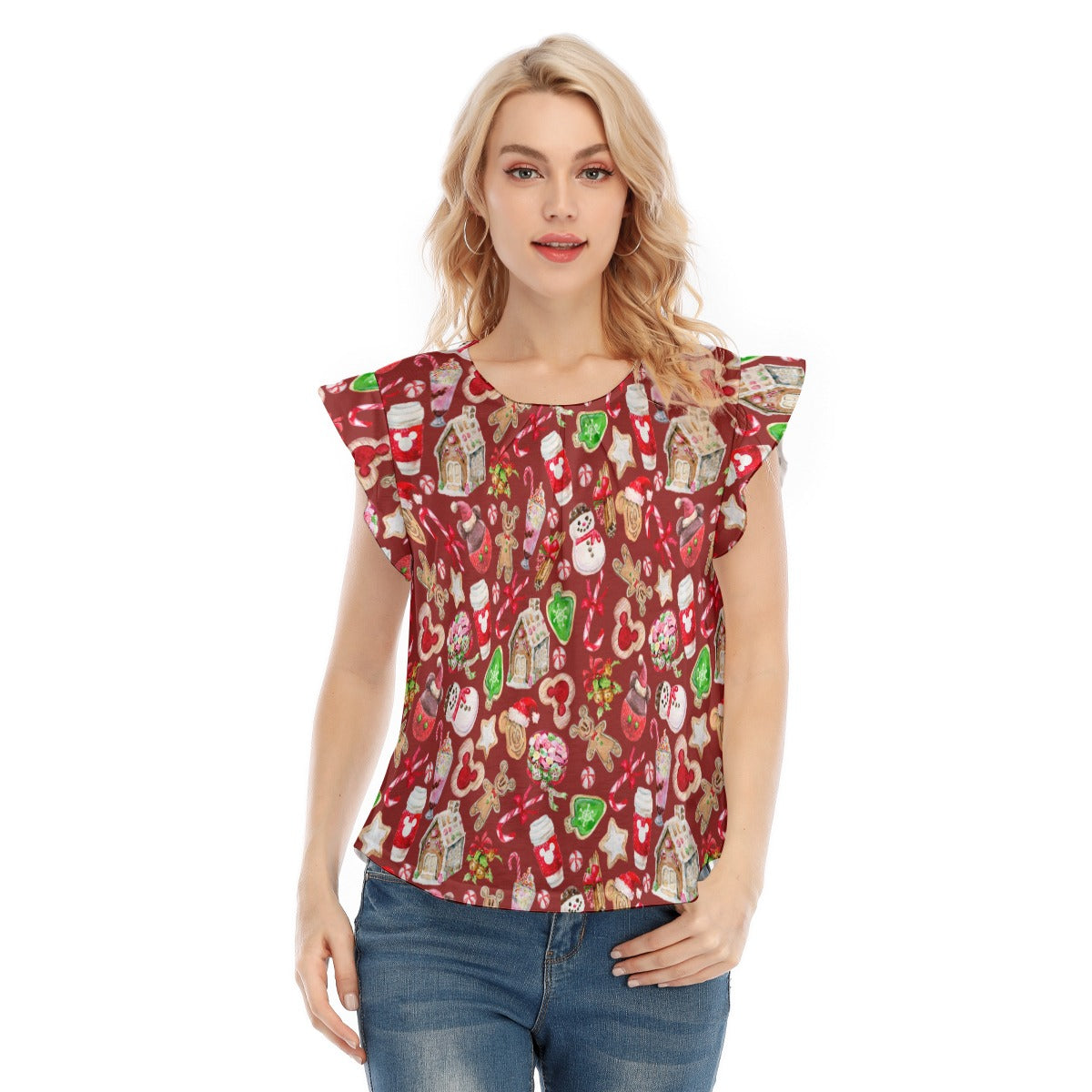 Christmas Snack Goals - Women’s Flutter Sleeve Top