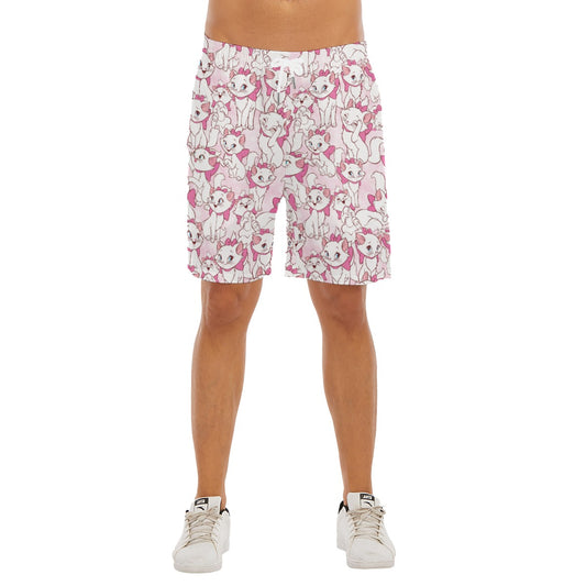 Sweet Kitten with Pink Bow - Men’s Pocket Beach Shorts