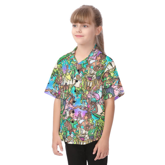 Bayou Princess Storybook Scenes - Kid's Hawaiian Button Up Shirt