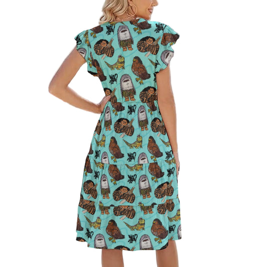 Shapeshifting Island Hero - Women's Tiered Pocket Midi Dress