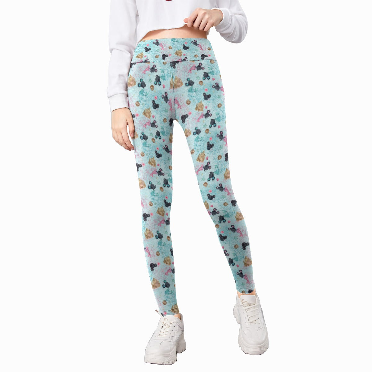 Watercolor Mermaid Mouse Ears - Kid's Leggings