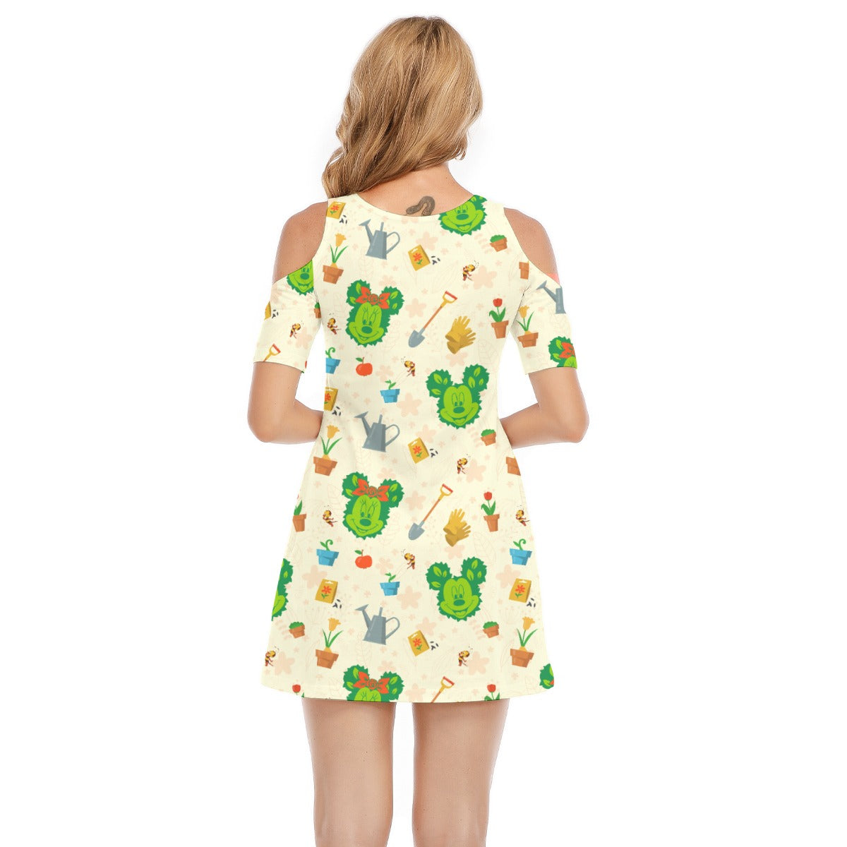 Spring Flower & Garden Festivalival - Women's Cold Shoulder Cotton Dress