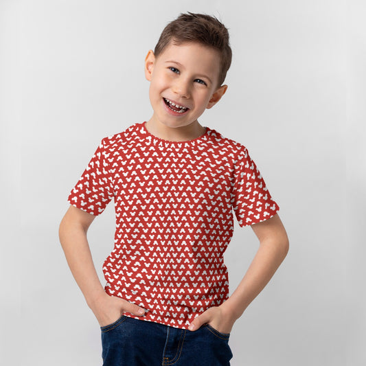 Playful Polka Dot Ears Red - Kid’s Short Sleeve T-Shirt