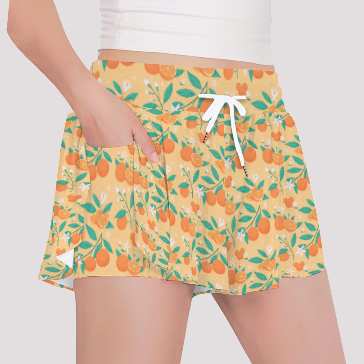 Hidden Citrus Delight - Girls’ Flowy Pocket Shorts