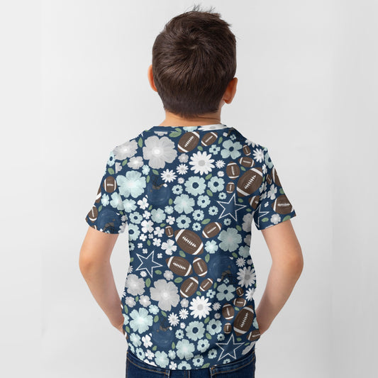 Blue Star Blooms - Kid’s Short Sleeve T-Shirt