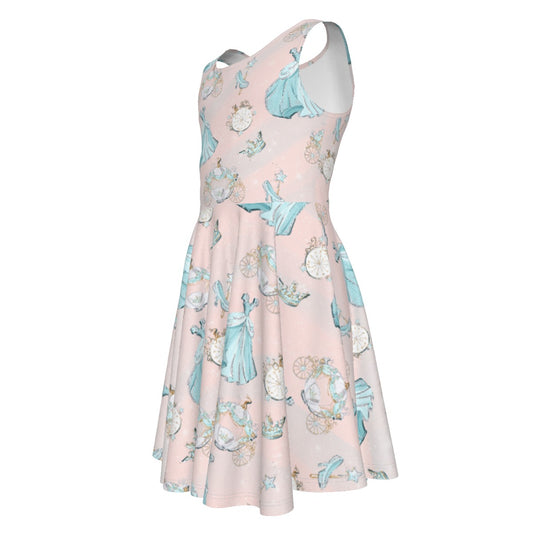 Pastel Midnight Magic- Kid's Sleeveless Skater Dress
