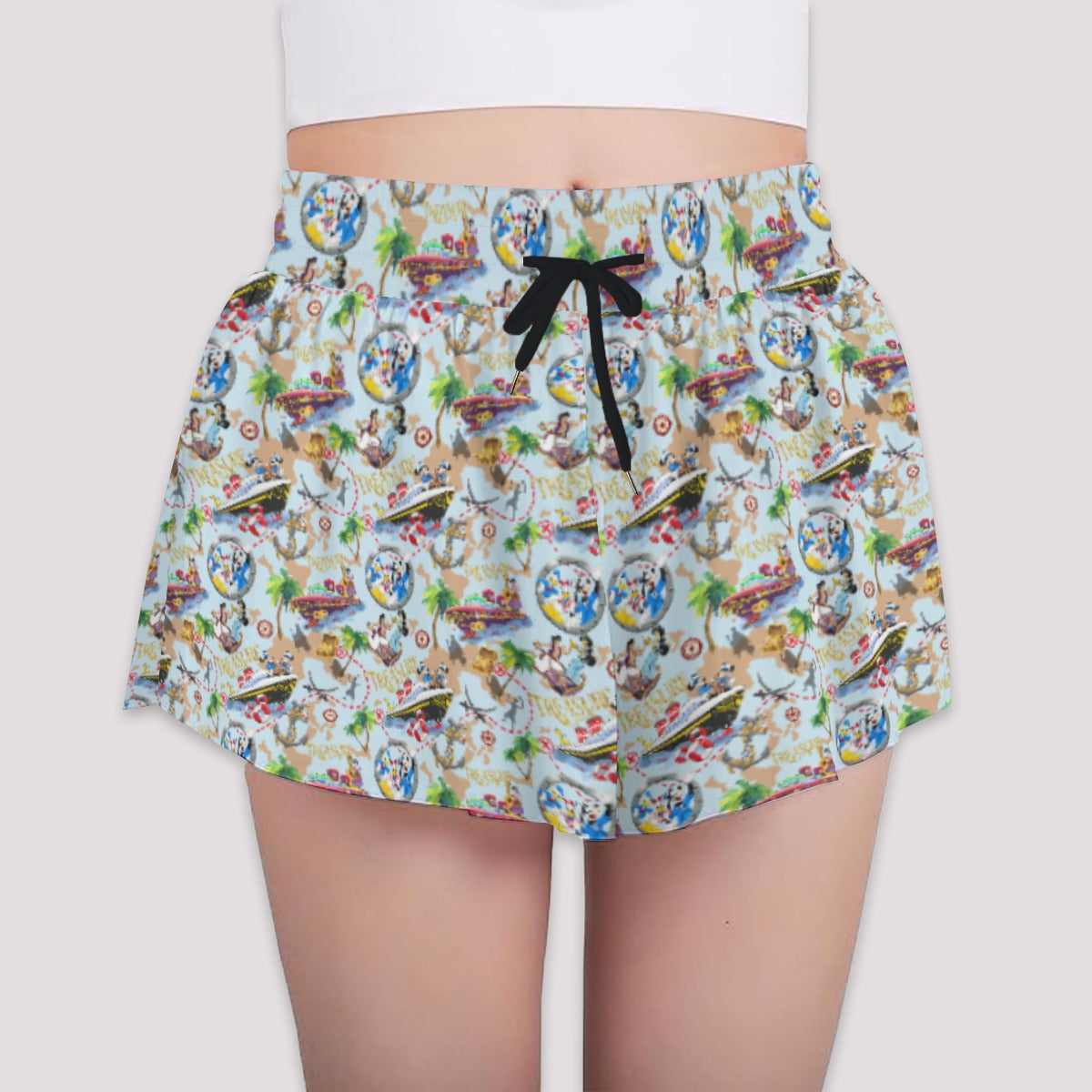 Treasure Voyage Cruise - Girls’ Flowy Pocket Shorts
