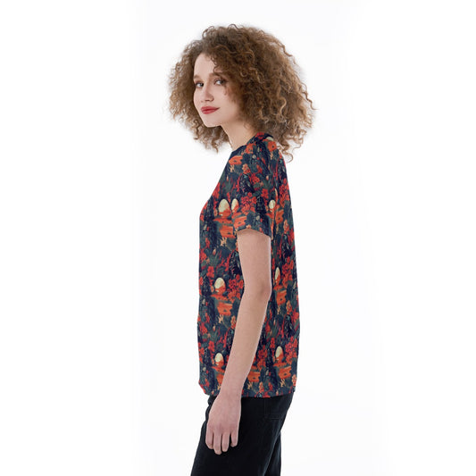 Tropical Dark Side Escape - Women's Short Sleeve V-Neck T-Shirt