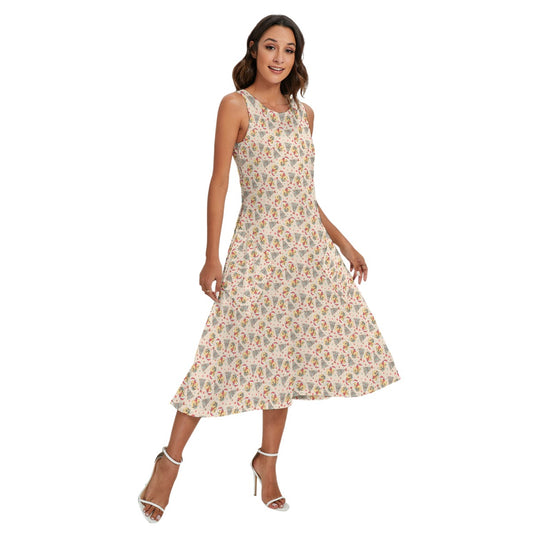 Cozy Bear Holiday Cheer - Women’s Diagonal Pocket Midi Dress