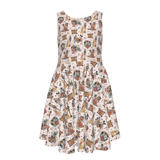 Victorian Holiday Celebration - Kid's Sleeveless Skater Dress