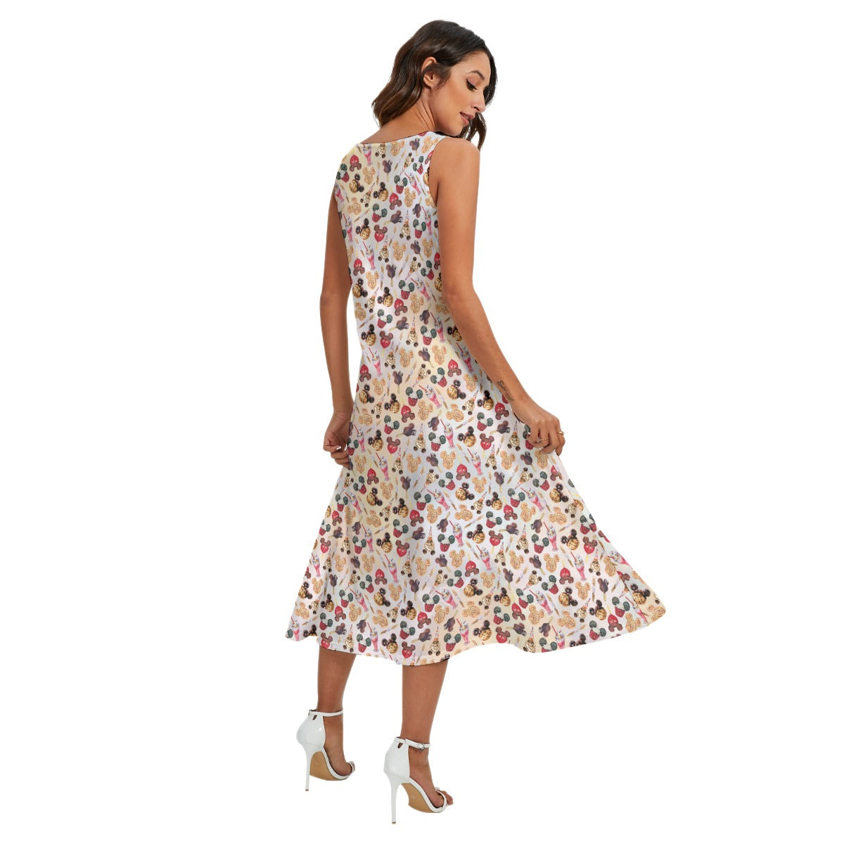 Mouse Snack Treats - Women’s Diagonal Pocket Midi Dress