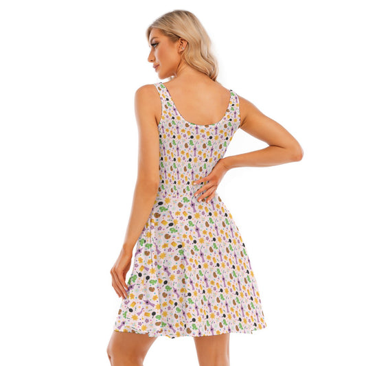 Long Hair Princess Icons - Women's Sleeveless Pocket Skater Dress