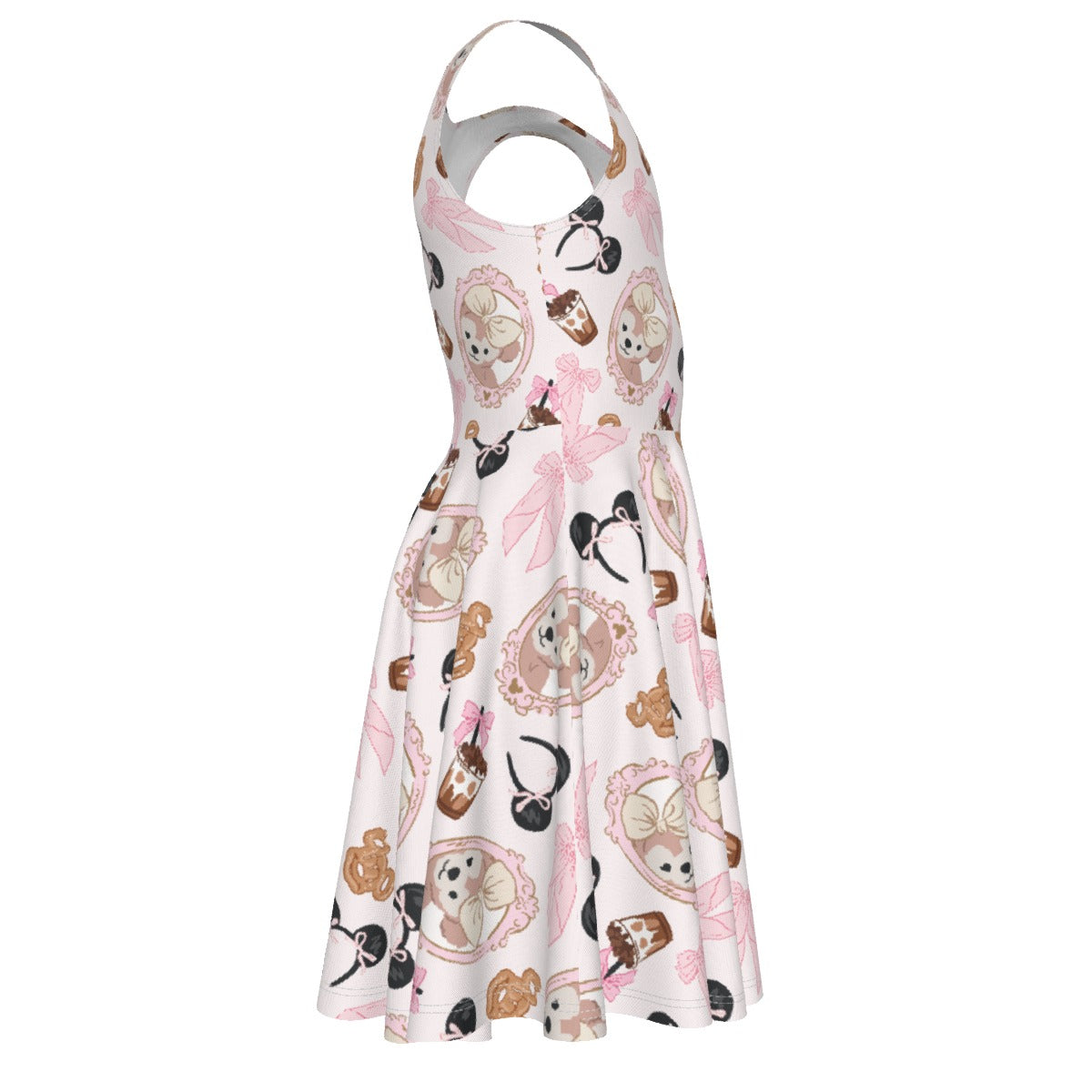 Bow Bear Sweet Day - Kid's Sleeveless Skater Dress