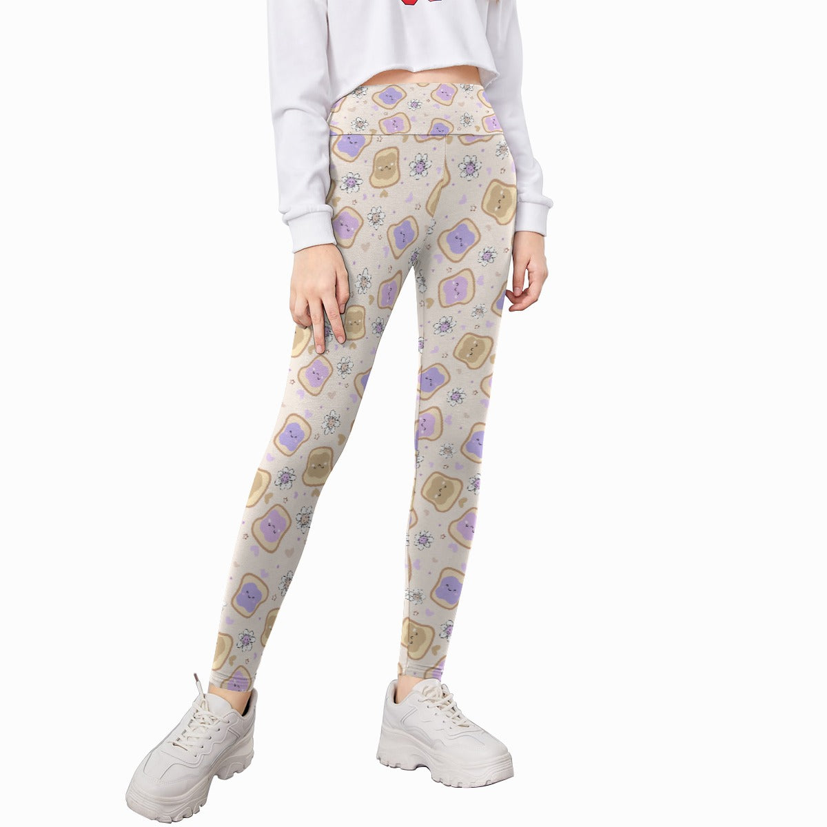 Kawaii Peanut Butter and Jelly Sandwiches - Kid's Leggings