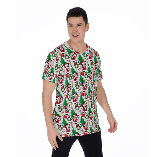 Santa Mouse with Sparkle - Men's Short Sleeve T-Shirt