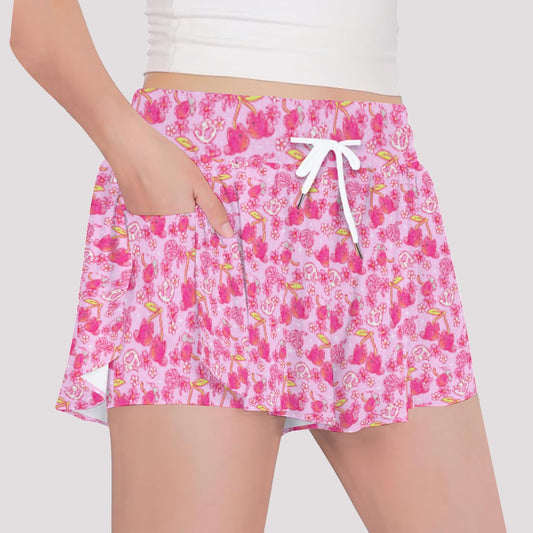 Fruitimals - Cherry Kittens - Girls’ Flowy Pocket Shorts