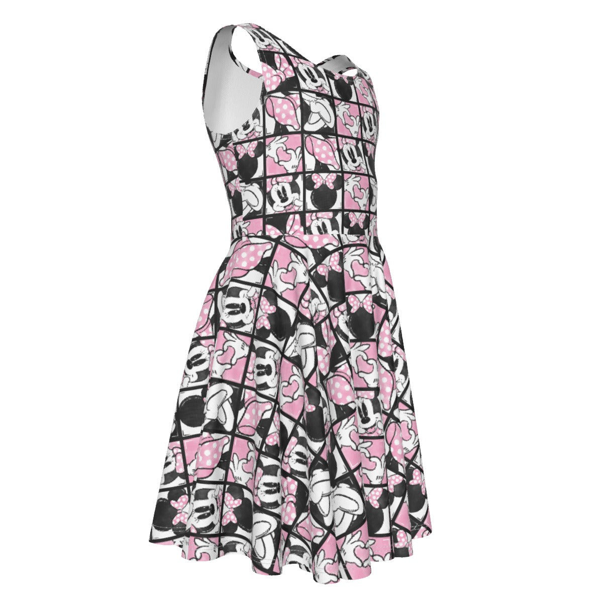 Mouse Bow Block Party - Kid's Sleeveless Skater Dress