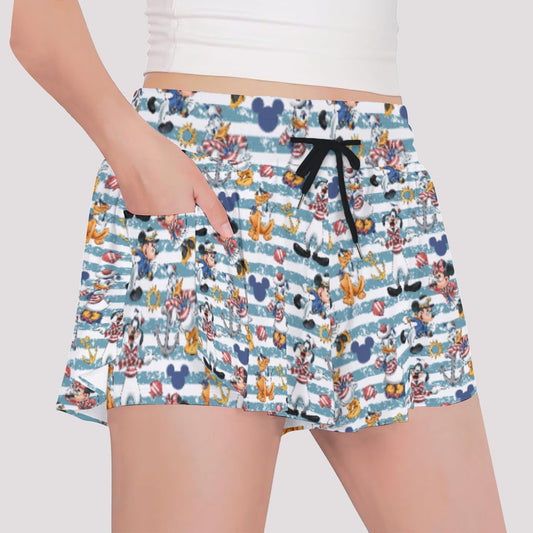 Cruise Crew on Deckends - Girls’ Flowy Pocket Shorts