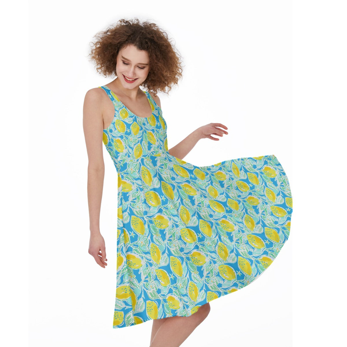 Lemon Drop Daydream - Pocket Midi Skater Dress