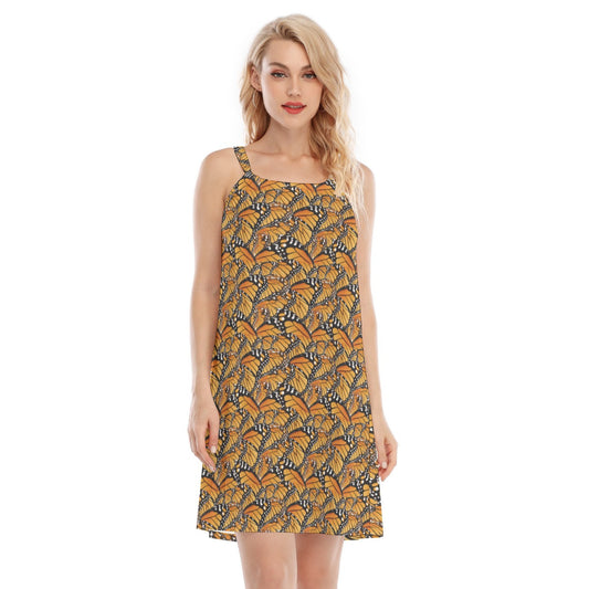 Animal Print - Monarch Butterfly - Women’s Adjustable Sundress