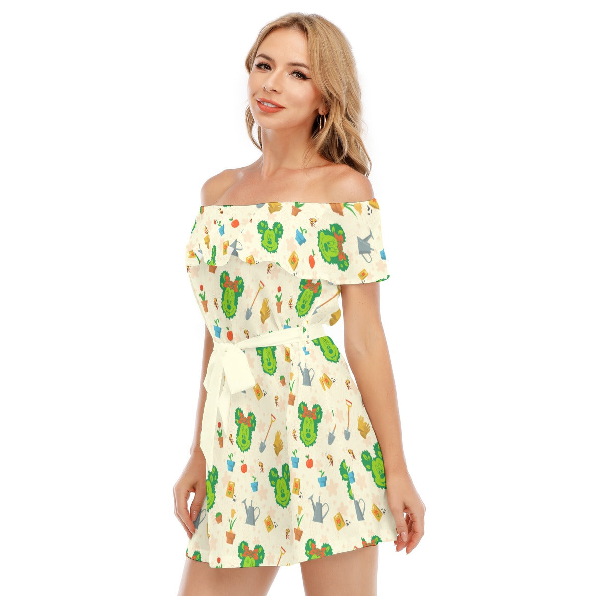 Spring Flower & Garden Festival - Women's Off-shoulder Ruffle Dress