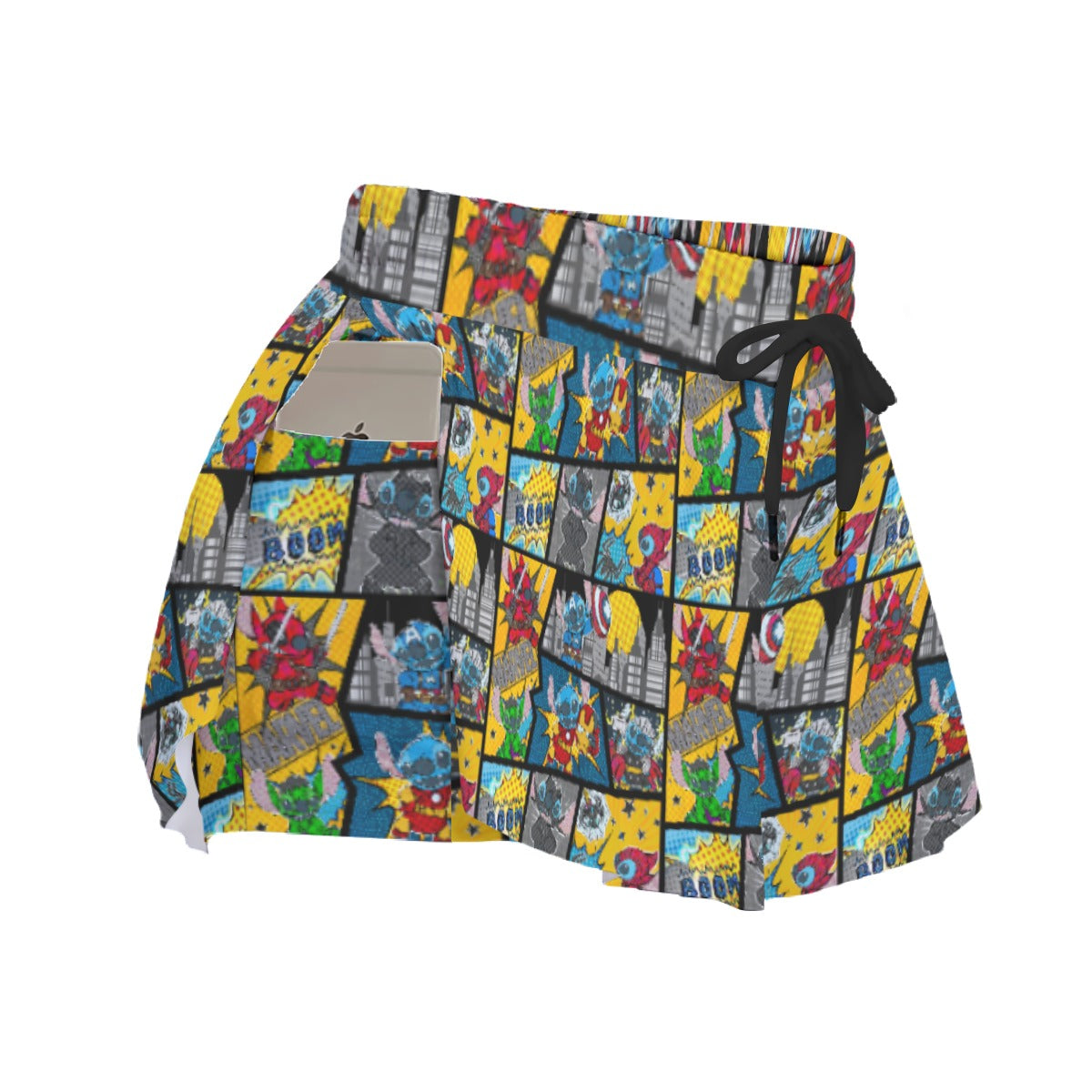 Superhero Stitch - Comic Action - Women's Flowy Pocket Shorts