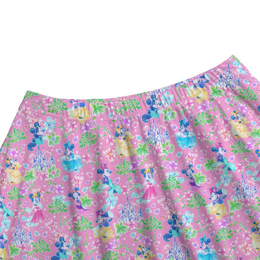 Princess Palm Party - Women's Pocket Skater Skirt