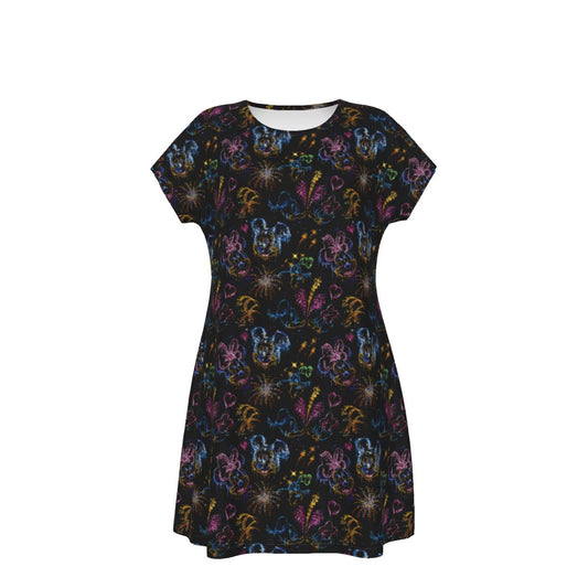 Mouse Friends’ Love in the Sky - Women's T-Shirt Dress