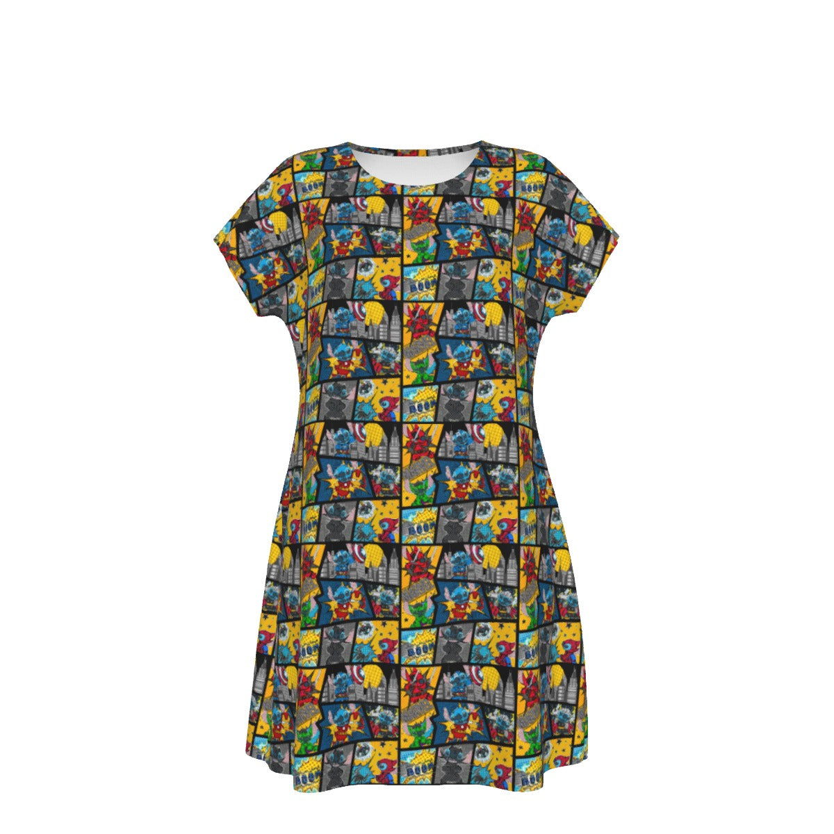 Superhero Stitch - Comic Action - Women's T-Shirt Dress