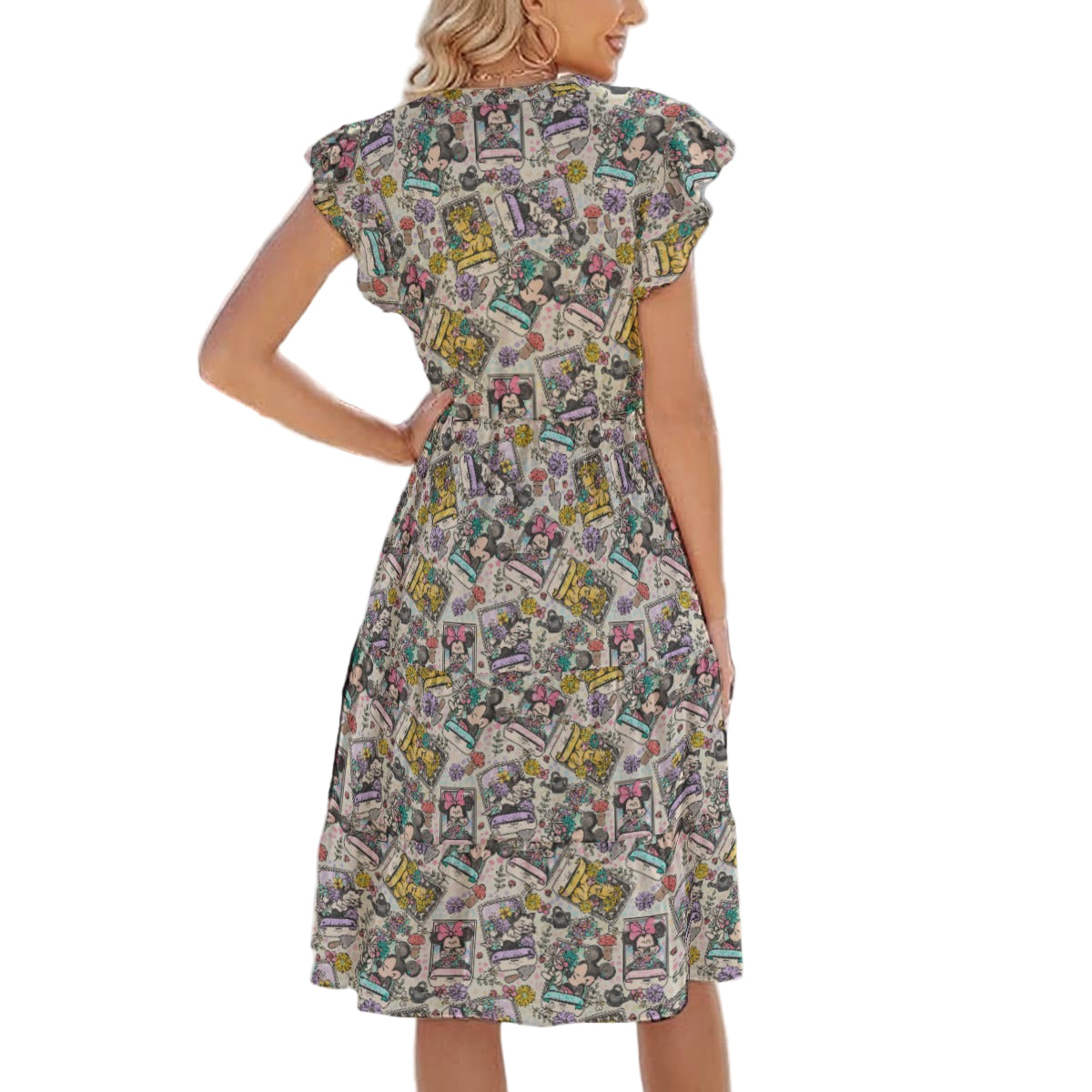 Garden Helpers Seed Packets - Women's Tiered Pocket Midi Dress