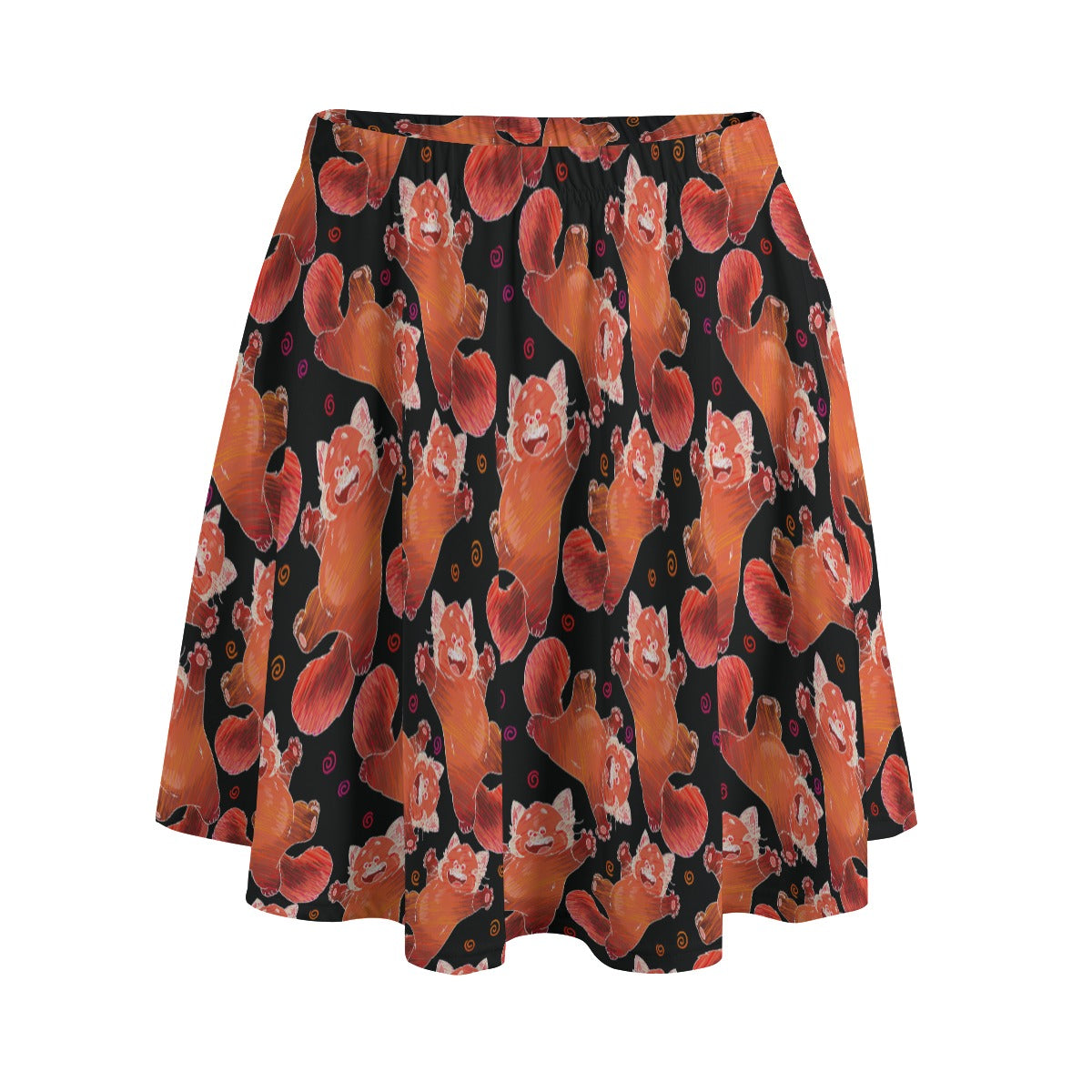 Scribbly Red Panda - Women's Pocket Skater Skirt