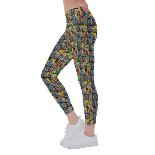 Superhero Stitch - Comic Action - Women's Yoga Leggings