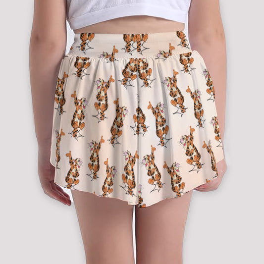 Sketched Bouncing Buddy - Girls’ Flowy Pocket Shorts