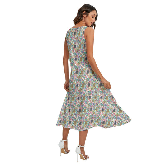Tattoo Hearts Galactic Legends - Women’s Diagonal Pocket Midi Dress