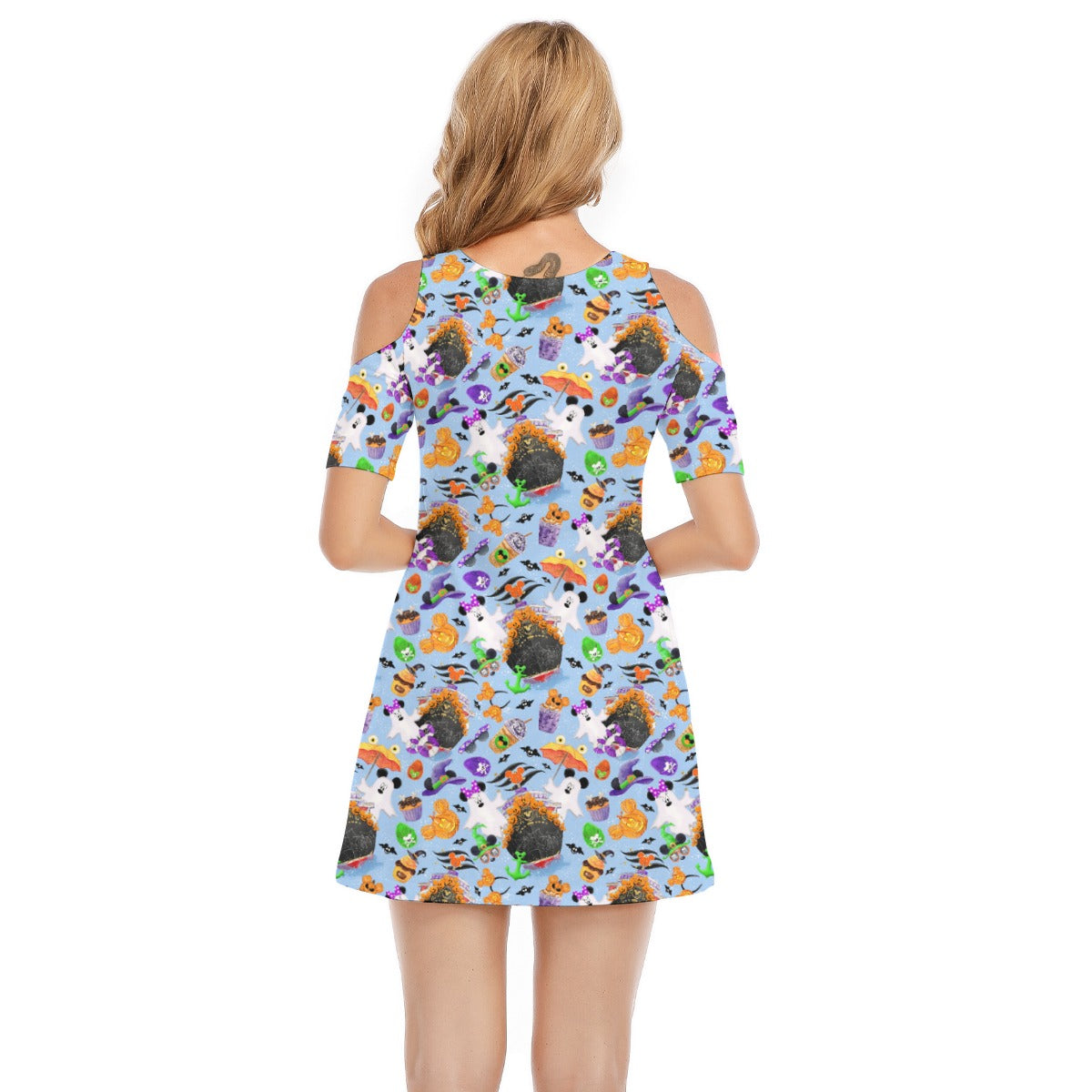 Halloween On The High Seas - Women's Cold Shoulder Cotton Dress