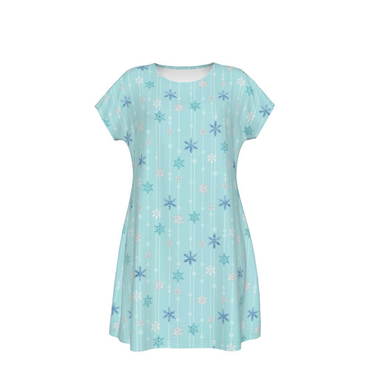 Ice Queen Snowflake Pattern - Women's T-Shirt Dress