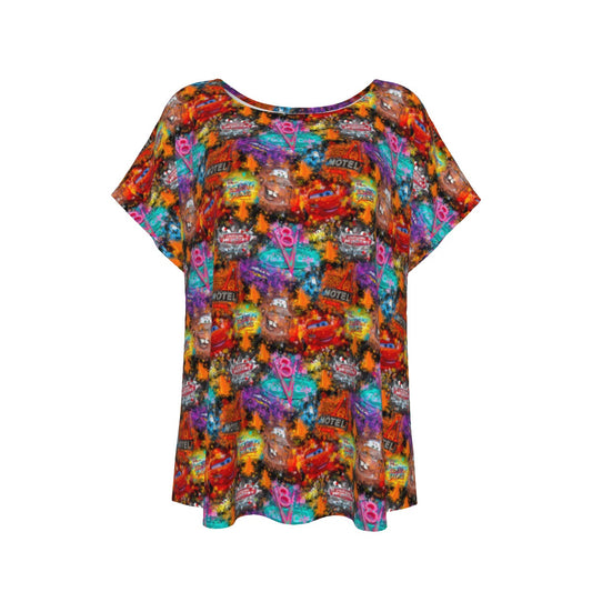 Watercolor Racing Adventure - Women’s Relaxed Fit Scoop Tee