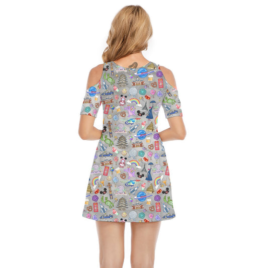 EC Around The World Experience - Women's Cold Shoulder Cotton Dress