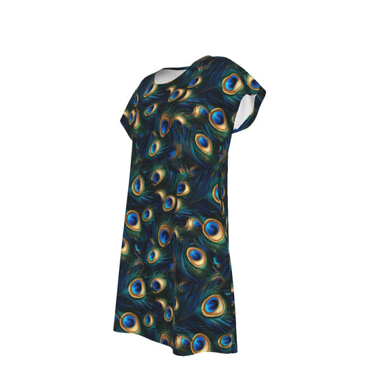 Animal Print - Peacock - Women's T-Shirt Dress