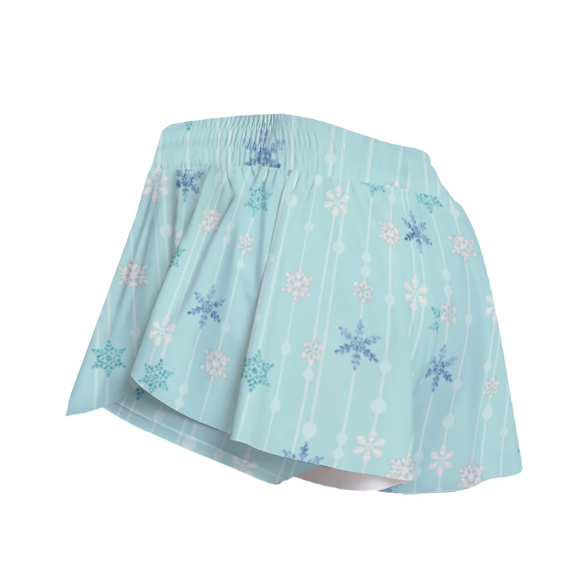 Ice Queen Snowflake Pattern - Women's Flowy Pocket Shorts