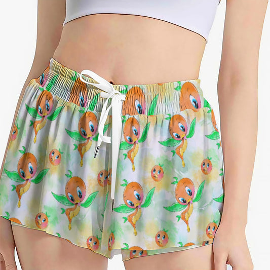 Sunny Citrus Thoughts - Women's Flowy Pocket Shorts