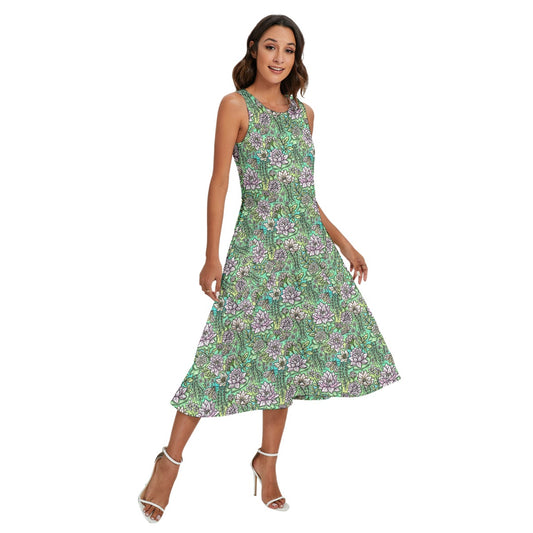 Fairytale Florals – Bayou Blooms - Women’s Diagonal Pocket Midi Dress