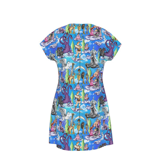 Mythic Hero Chaos Clouds - Women's T-Shirt Dress