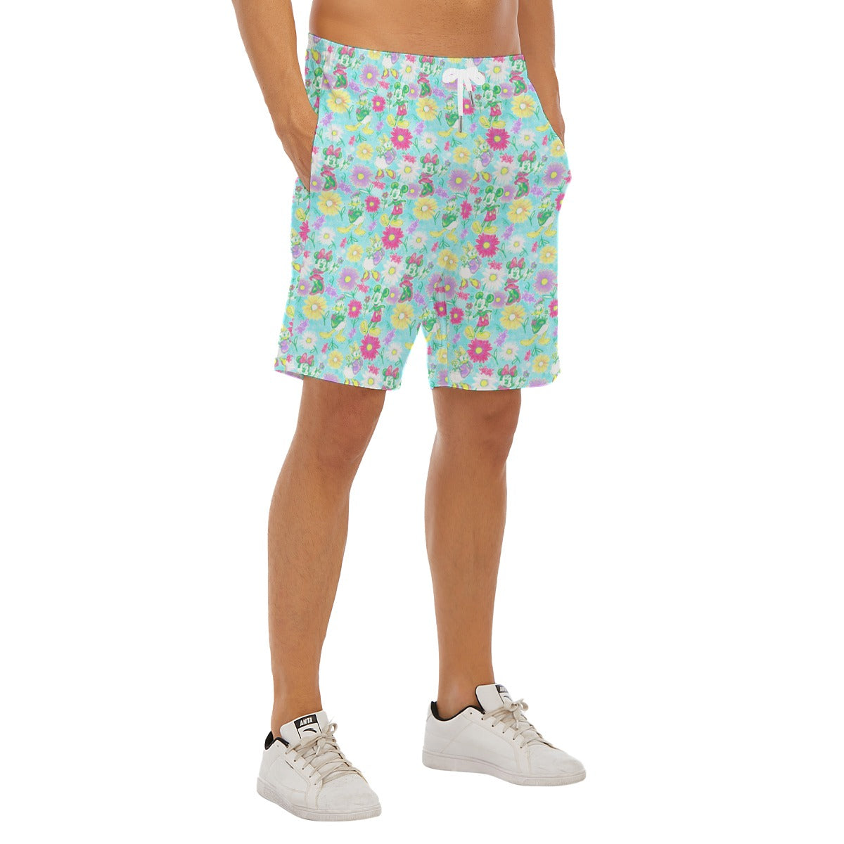Neon Spring Floral Friendsends - Men’s Pocket Beach Shorts