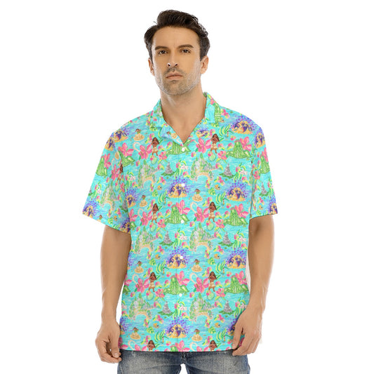Moana's Tropical Island Paradise - Men's Hawaiian Button Up Shirt