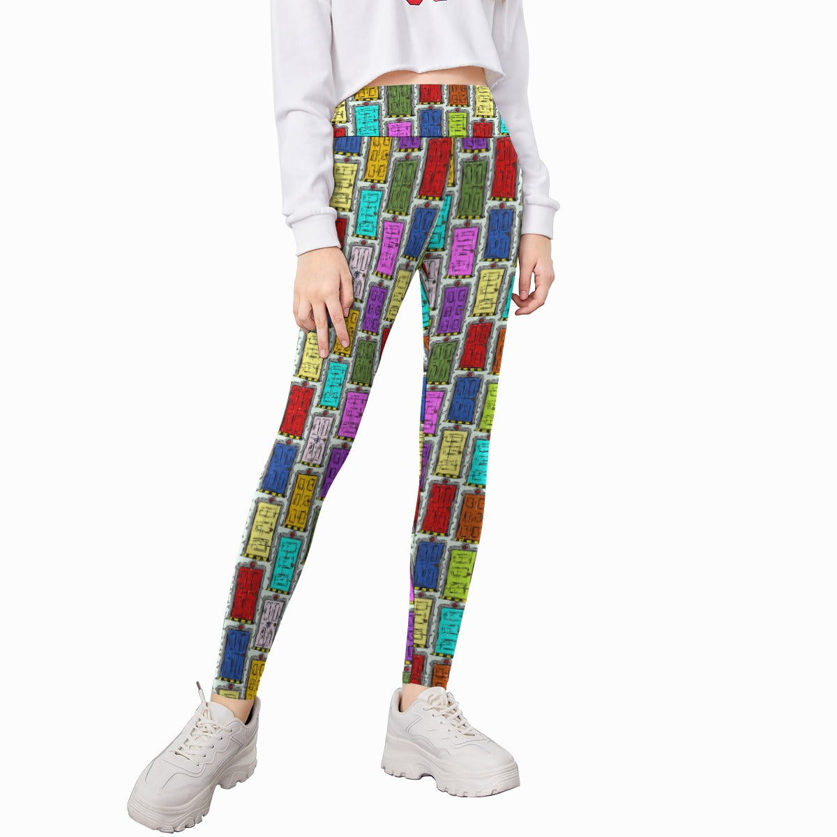 Sketchy Scare Doors - Kid's Leggings
