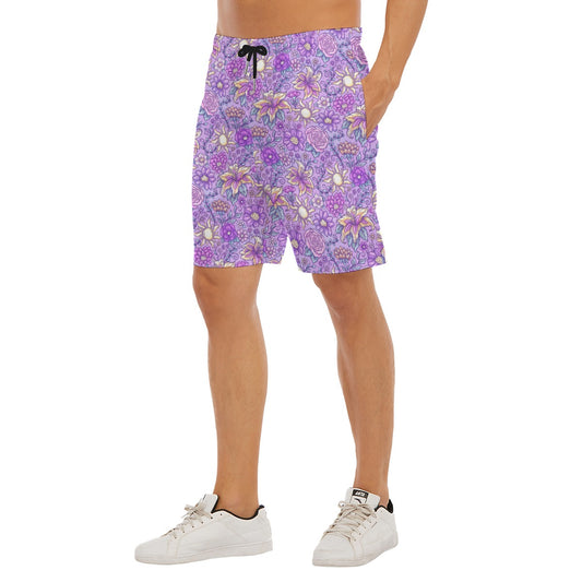 Fairytale Florals – Radiant Sunlight - Men’s Pocket Beach Shorts